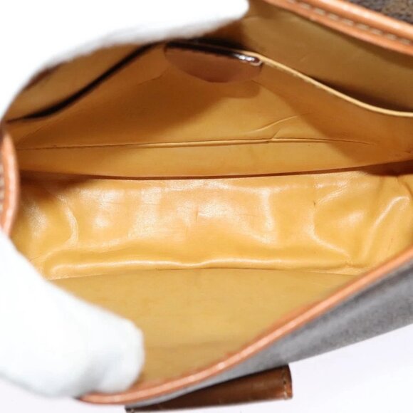 CELINE Macadam Canvas Shoulder Bag PVC Leather Brown Gold Auth 121435 - Picture 13 of 16